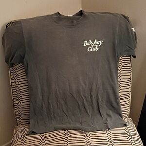 Bad Boy Club Graphic Tee in Faded Charcoal Used Vintage Single Thread In XL